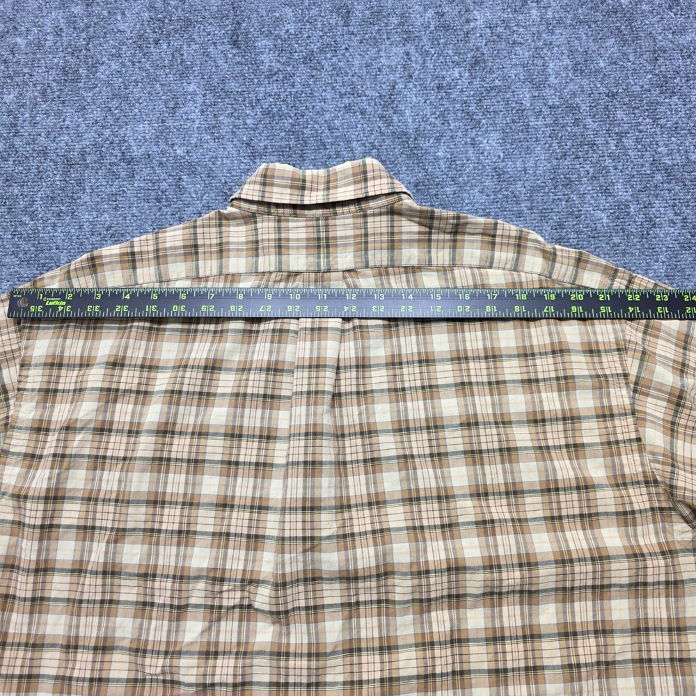 Ralph Lauren Blake Shirt Mens XL Tan Brown Plaid Long Sleeve Button Down Cotton - Picture 9 of 12